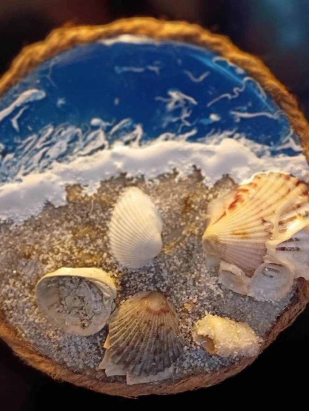 Coastal Seashell Seascape Refrigerator Magnet